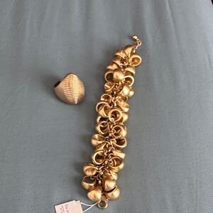 Lia Sophia Gold Chunky Bracelet & ring
